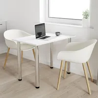 AKKE Weiss Küchentisch mit chrom beine LxBxH: 60x50x74 cm