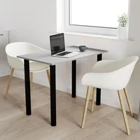 AKKE Light Graphite Tisch mit schwarze beine LxBxH: 80x60x74