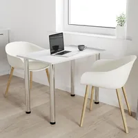 AKKE Hellgrau Küchentisch mit chrom beine LxBxH: 90x60x74 cm