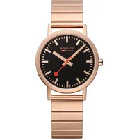 Mondaine Classic Schwarz und Rosé Edelstahl 36 mm A660.30314.16SBR