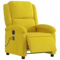 VidaXL Massagesessel Elektrisch Gelb Samt