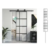 VidaXL Schiebetür Schwarz 76x205 cm Hartglas und Aluminium -