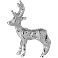 Edzard Dekofigur Hirsch Malik (Höhe 16 cm), Aluminium vernickelt,