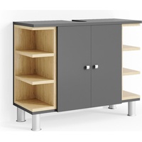 Vicco Waschbeckenunterschrank Aquis Waschtisch Unterschrank Eiche Anthrazit