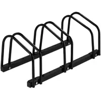 Relaxdays Fahrradständer Bodenständer für 3 Fahrräder schwarz