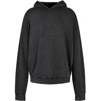 Build Your Brand Acid Washed Oversized Kapuzenpullover Black XL