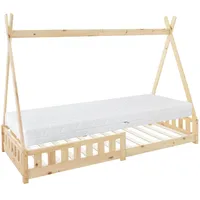 ML-Design Kinderbett Tipi Holzbett Bett Natur 90x200 cm