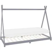 ML-Design Kinderbett Tipi 90x200 cm Hellgrau Holz, Kinder- &