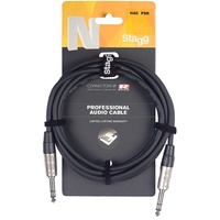 Stagg NAC3PSR N Serie Professional Audiokabel 2x Stereo-Klinke 6,3