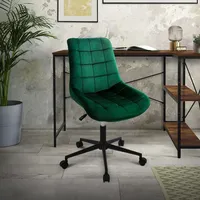 ML-Design Bürostuhl, Grün, Sitzfläche aus Samt, Metallgestell, Polsterstuhl mit
