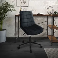 ML-Design Bürostuhl, Schwarz, Sitzfläche aus Samt, Metallgestell, Polsterstuhl mit