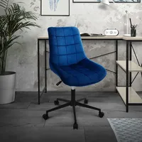 ML-Design Bürostuhl Blau, Sitzfläche aus Samt, Metallgestell