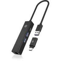 Icy Box IcyBox USB3.2 Gen1 Hub & Gigabit LAN