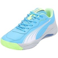 Puma Nova Smash Tennis Shoes, Luminous Blue-Puma White-Glacial Gray,