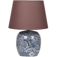 Beliani Tischlampe Porzellan Braun Kegelform NEIRA