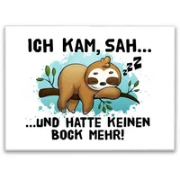 Speecheese Faultier Schneidebrett in 39x28cm mit Spruch Ich kam