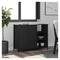 VidaXL Sideboard Schwarz 100x33x75 cm Holzwerkstoff
