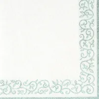 Ti-Flair 20 Papierservietten 33x33cm silberner Ornament Rand 3lagige Hochzeitsservietten
