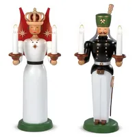 Kleinkunst aus dem Erzgebirge® Engel und Bergmann groß farbig