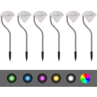 VidaXL LED-Solarleuchten 6 Stk. 9x7,8x29,5 cm