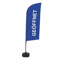 Showdown Beachflag - Komplett-Set - Geöffnet Deutsch - Blau/Schwarz