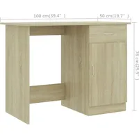 VidaXL Schreibtisch Sonoma-Eiche 100x50x76 cm Holzwerkstoff