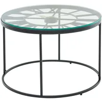 KADIMA DESIGN Couchtisch `Gesso` mit Uhr: in Schwarz