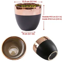 H&D Manufaktur Jinfa 3er-Set Keramik Übertöpfe Blumentöpfe Ton Vase