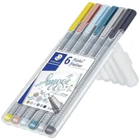 Staedtler Fineliner triplus, hygge Set, superfeine, metallgefasste Spitze, Linienbreite