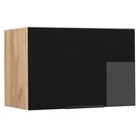 Vicco Hängeschrank Fame-Line, 60 cm Flach, Schwarz-Eiche Hochglanz/Goldkraft Eiche