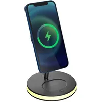 Deltaco 3-in-1 magnetic wireless charger black