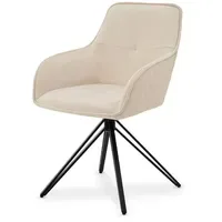 Juskys Drehstuhl Clyde Samt Beige