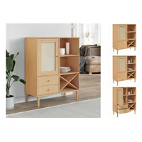VidaXL Highboard SENJA Rattan-Optik Braun 90x40x112 cm Kiefernholz