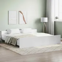 VidaXL Bettgestell mit Kopf- und Fußteil Weiß 200x200 cm