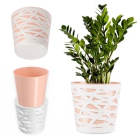 Kadax Blumentopf aus Kunststoff, Pflanztopf rund, 17 cm, Pfirsichfarben