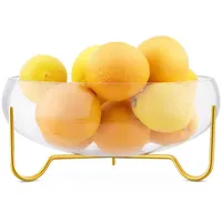 Navaris Obstschale aus Glas mit Ständer - transparente Glasschüssel