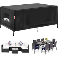 Luxuskollektion Gartenmöbel Abdeckung 600D Oxford Wasserdicht Schwarz 230×165×80CM
