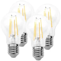 Luminea 4er-Set LED-Filamentlampen, Dämmerungssensor, E27, 8W, 806lm, warmweiß