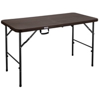 HATTORO Campingtisch Klapptisch Buffettisch Gartentisch Koffer 120 cm Braun