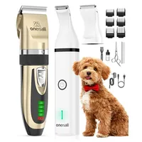 Oneisall 2 in1 Hundeschermaschine Professionelle Hochleistungs-Haarschneidemaschine Set, Leise Schermaschine