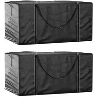 VidaXL Aufbewahrungstasche für Gartenkissen 2 Stk. Schwarz 150x75x75cm