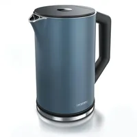 Arendo Wasserkocher 1,5 l 2200 W, Edelstahl, Doppelwand, Temperaturwahl