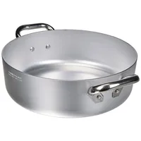 Pentole Agnelli Flacher Topf mit zwei Griffen, aus Aluminium
