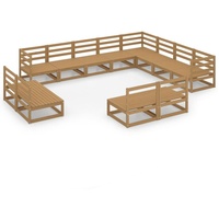 VidaXL 12-tlg. Garten-Lounge-Set Honigbraun Massivholz Kiefer - Braun