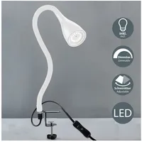B.K.Licht - Schreibtischlampe mit Kabelschalter, dimmbar in Stufen, schwenkbar,