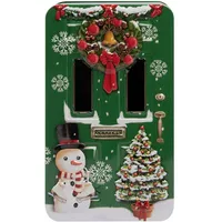 Powerhaus24 Blechdose weihnachtliche Haustür (grün), Dekoration, Aufbewahrung, Geschenkbox, lebensmittelecht,