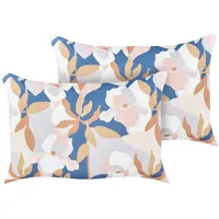 Beliani Gartenkissen mehrfarbig Textil, Füllung: Polyester, Rechteckig 40x60 cm