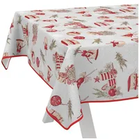 ANRO Wachstuchtischdecke Weihnachts Tischdecke abwaschbar Wachstuch Weihnachten Wachstischdecke Weihnachtsschmuck