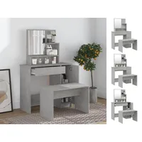 VidaXL Schminktisch-Set Betongrau 86,5x35x136 cm
