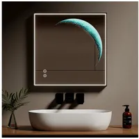 EMKE Emke, Spiegelschrank, Badspiegel mit Beleuchtung 70*50cm,Beschlagfrei, Kaltweiss6500K, Dimmbar,